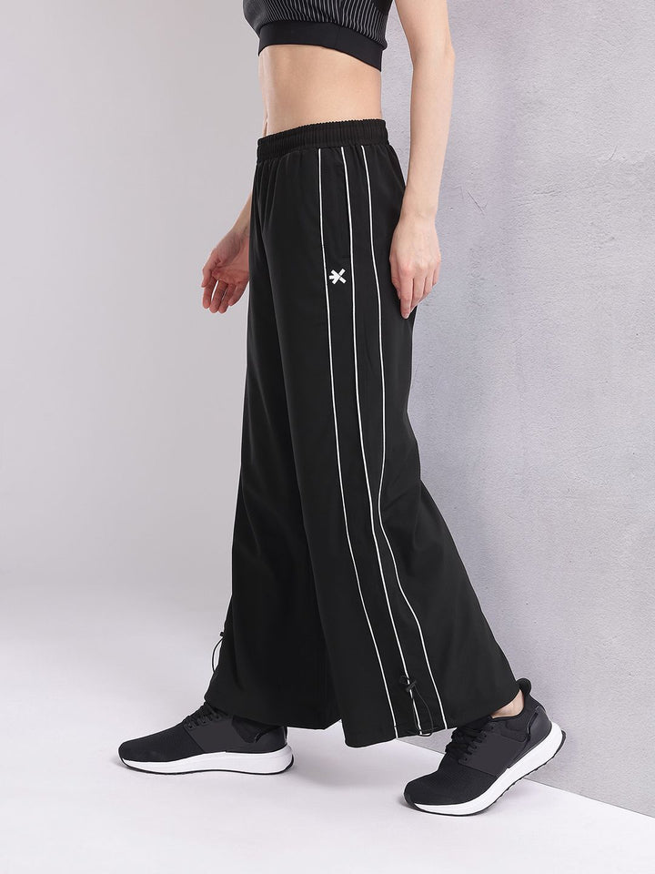 HRX by Hrithik Roshan Women Contrast Piping Rapid-Dry Flared Training Track Pants