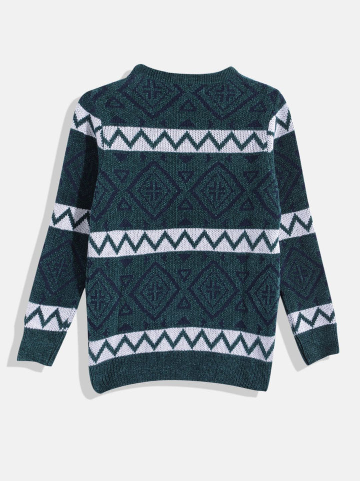 Monte Carlo Boys Geometric Design Woollen Pullover