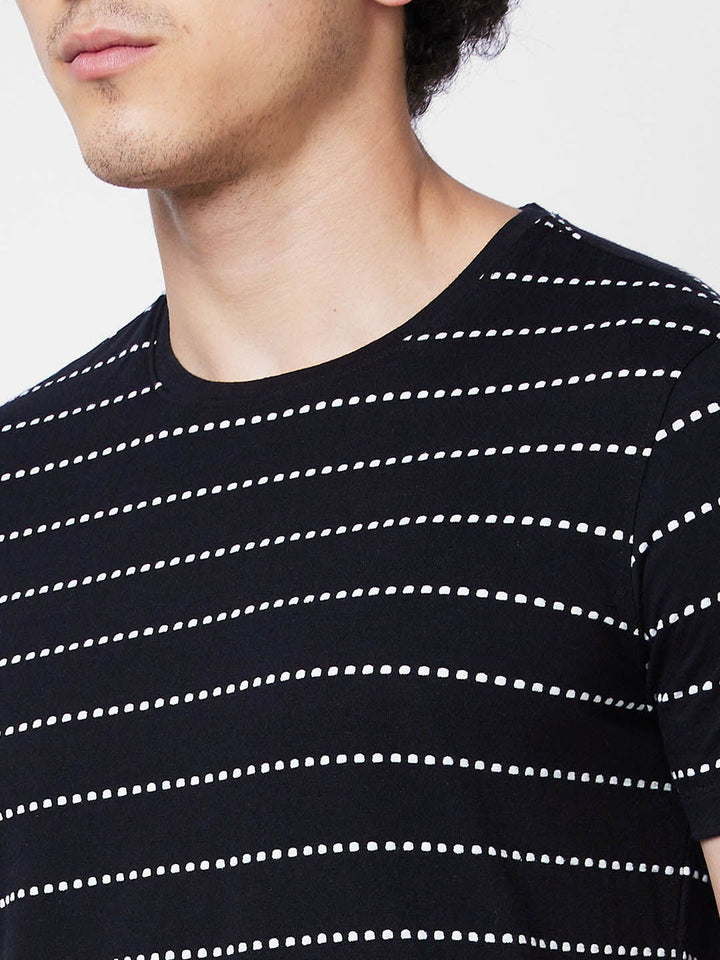 SPYKAR Striped Round Neck Slim Fit T-shirt