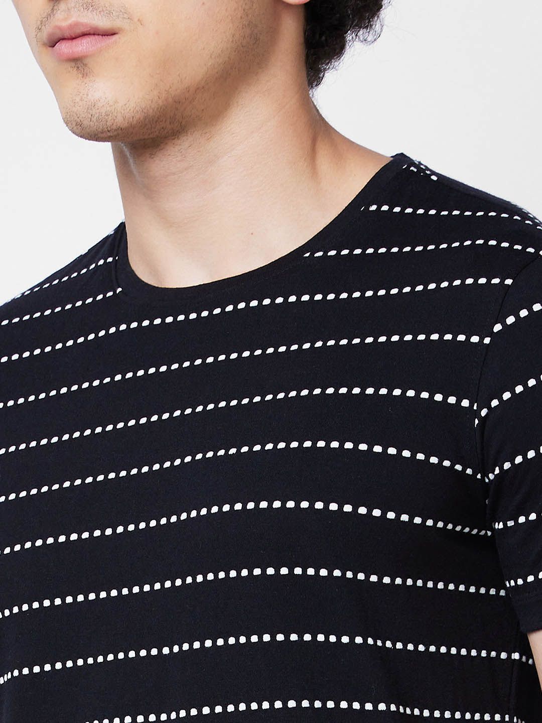 SPYKAR Striped Round Neck Slim Fit T-shirt