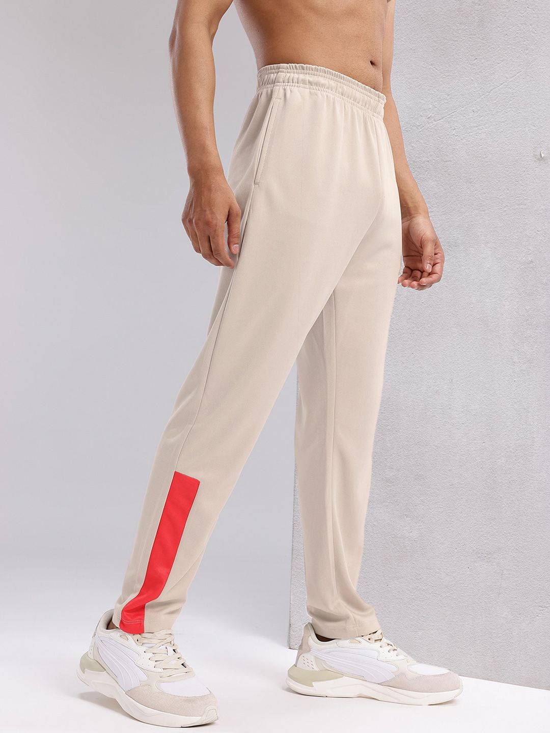 HRX by Hrithik Roshan Men Mid-Rise Rapid-Dry Running Track Pants with Side Taping Detail