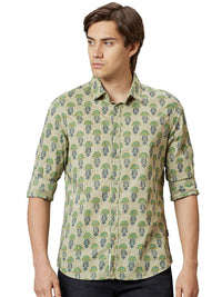 Being Human Men Green Slim Fit Opaque Casual Shirt