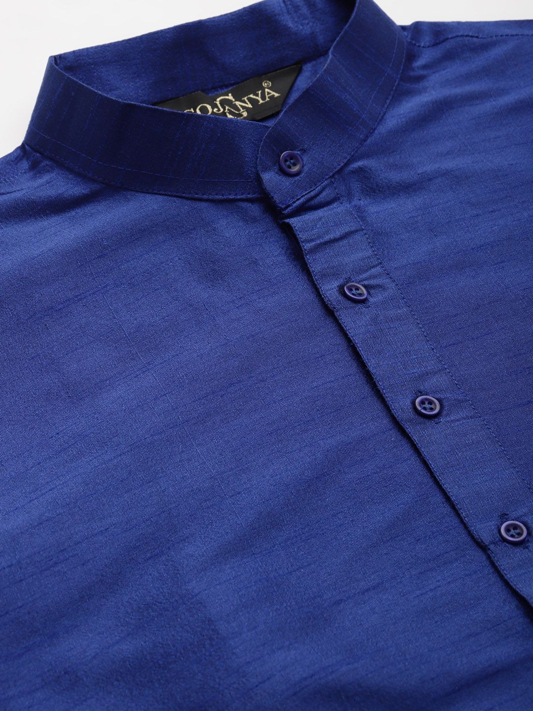 SOJANYA Men Blue & Off-White Kurta with Churidar