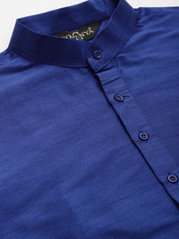 SOJANYA Men Blue & Off-White Kurta with Churidar