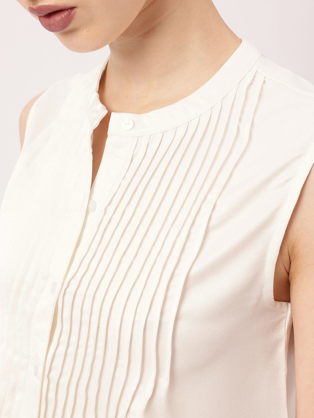 DressBerry Boss Bae Glam Sleeveless Pleated Detail Shirt