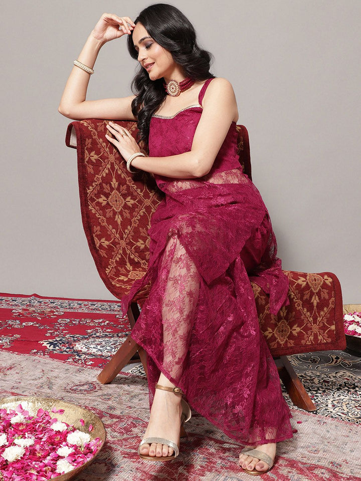 Varanga Women Magenta Kurta with Sharara