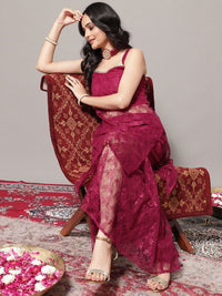 Varanga Women Magenta Kurta with Sharara