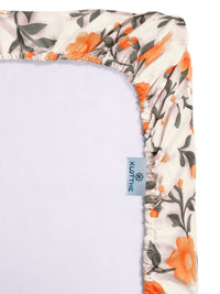 KLOTTHE Cream Floral Printed Dilengkapi 300 TC Double King 7D Cadar & 2 Sarung Bantal