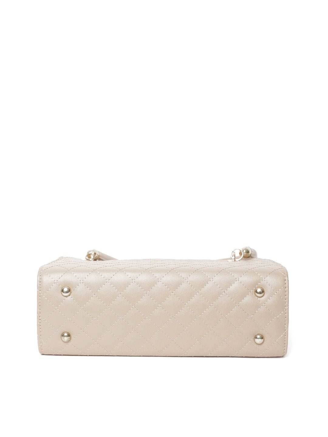 Lino Perros Beige Quilted Handheld Bag