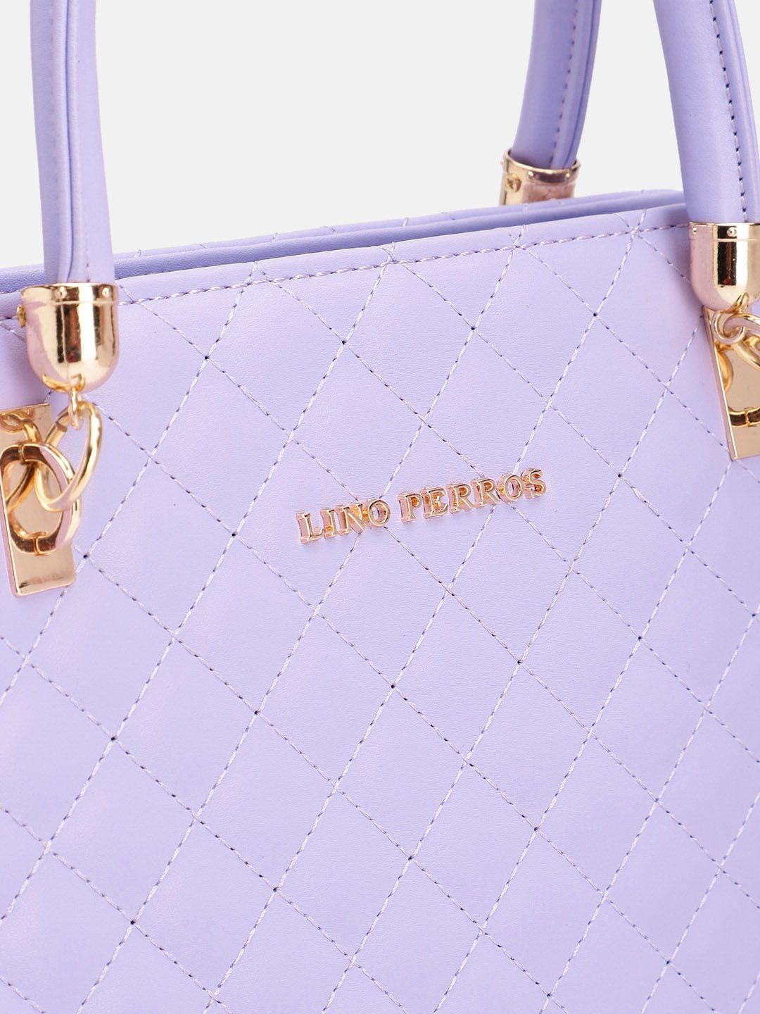 Lino Perros Structured Handheld Bag with Quilted Detail