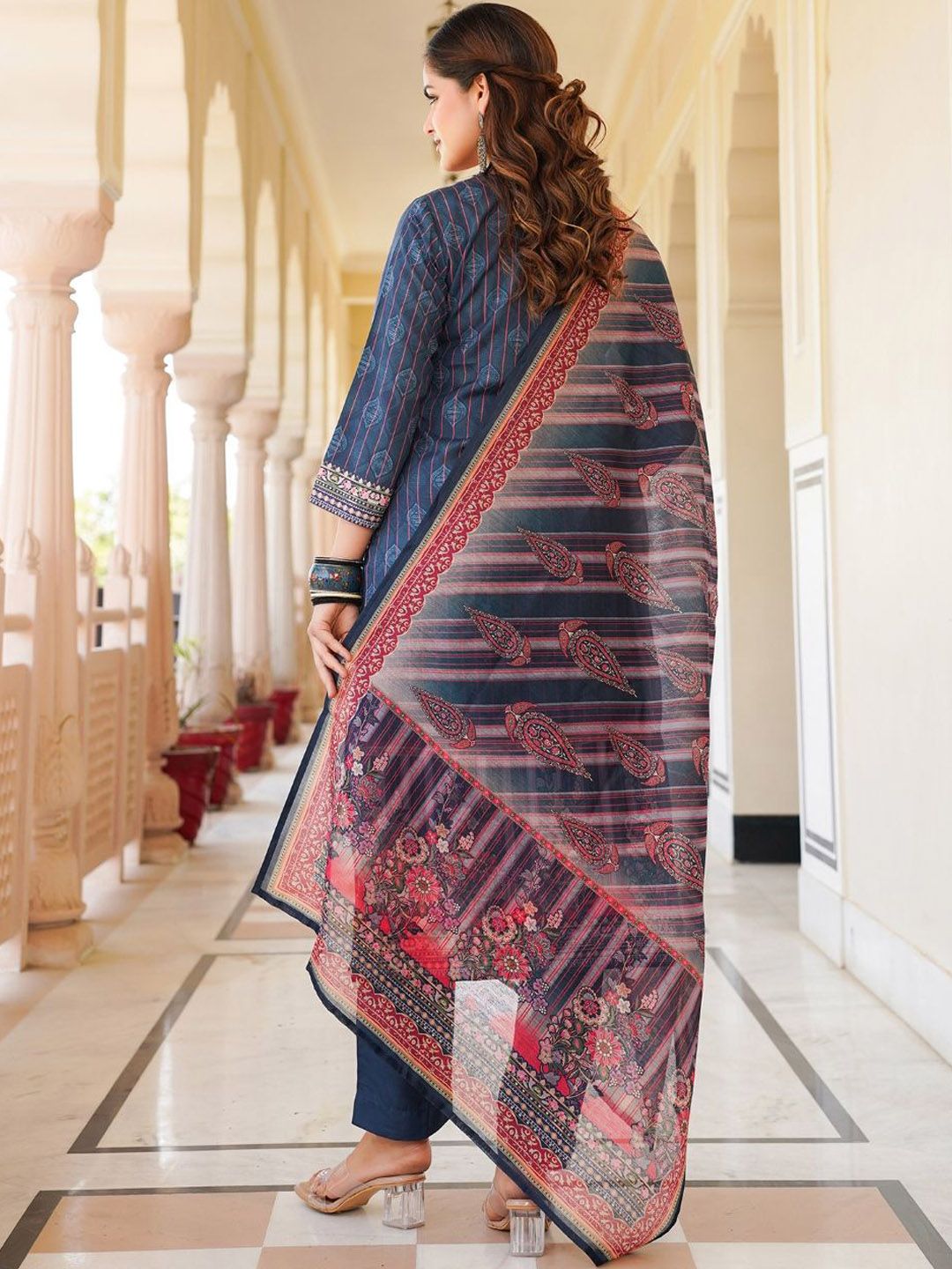 KALINI Women Ethnic Motifs Printed Regular Kurta with Trousers & With Dupatta