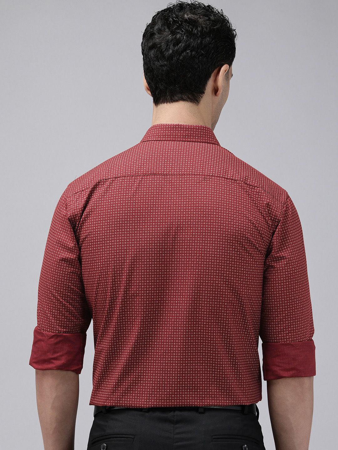 Park Avenue Slim Fit Opaque Micro Ditsy Printed Formal Shirt