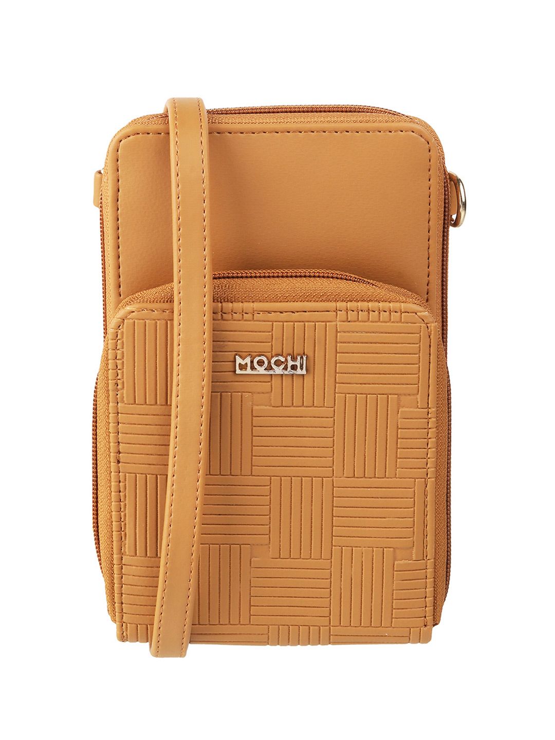Mochi Women Tan Textured Zip Around Wallet