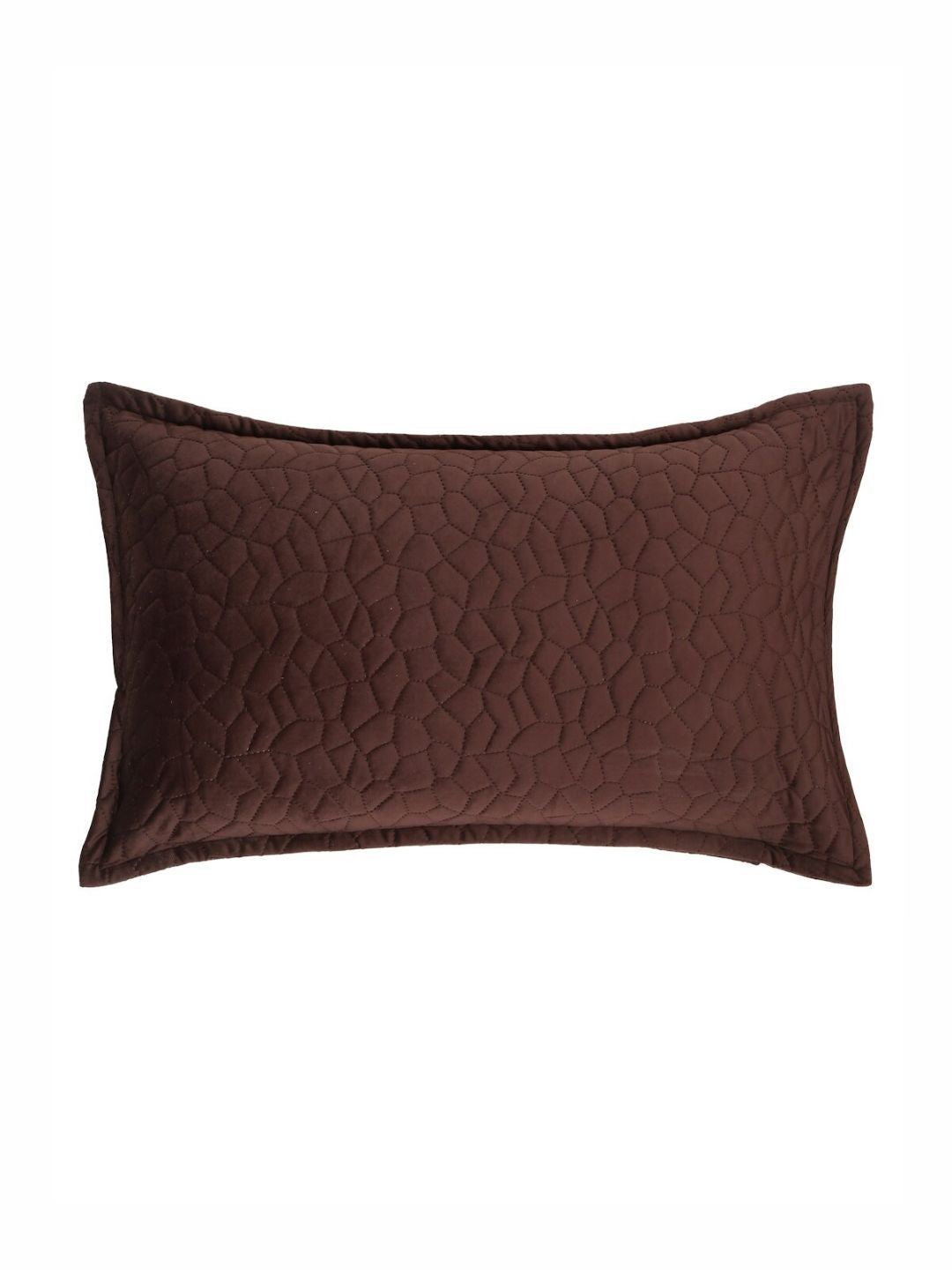 HOSTA HOMES Brown 2 Pieces Self Design Rectangle Shaped Pillow Covers