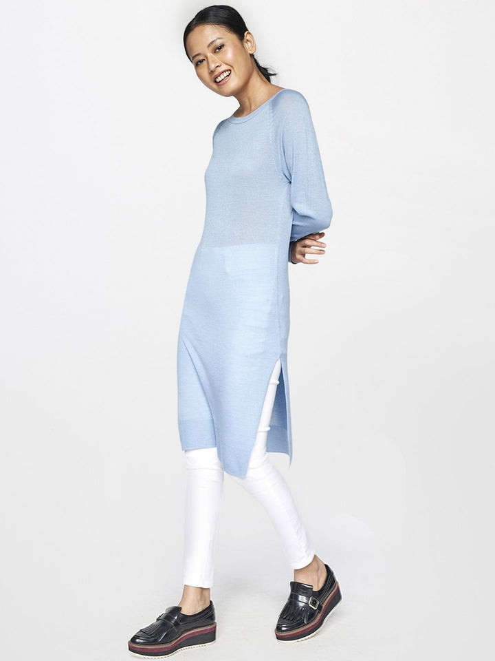 Global Desi Blue Viscose Rayon Tunic