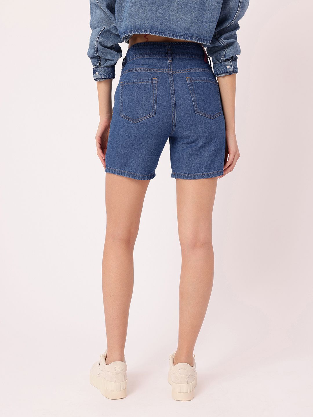 DressBerry Women Urban Softness Denim Above Knee Shorts