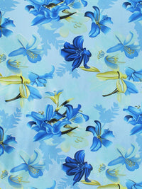 Story@home Blue & Green 2 Pieces Floral Door Curtain
