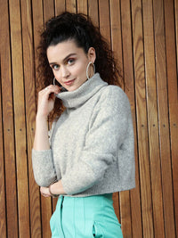 STREET 9 Women Grey Crop Pullover
