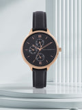 Sambungan Perancis Wanita Hitam Analog Watch FC149b