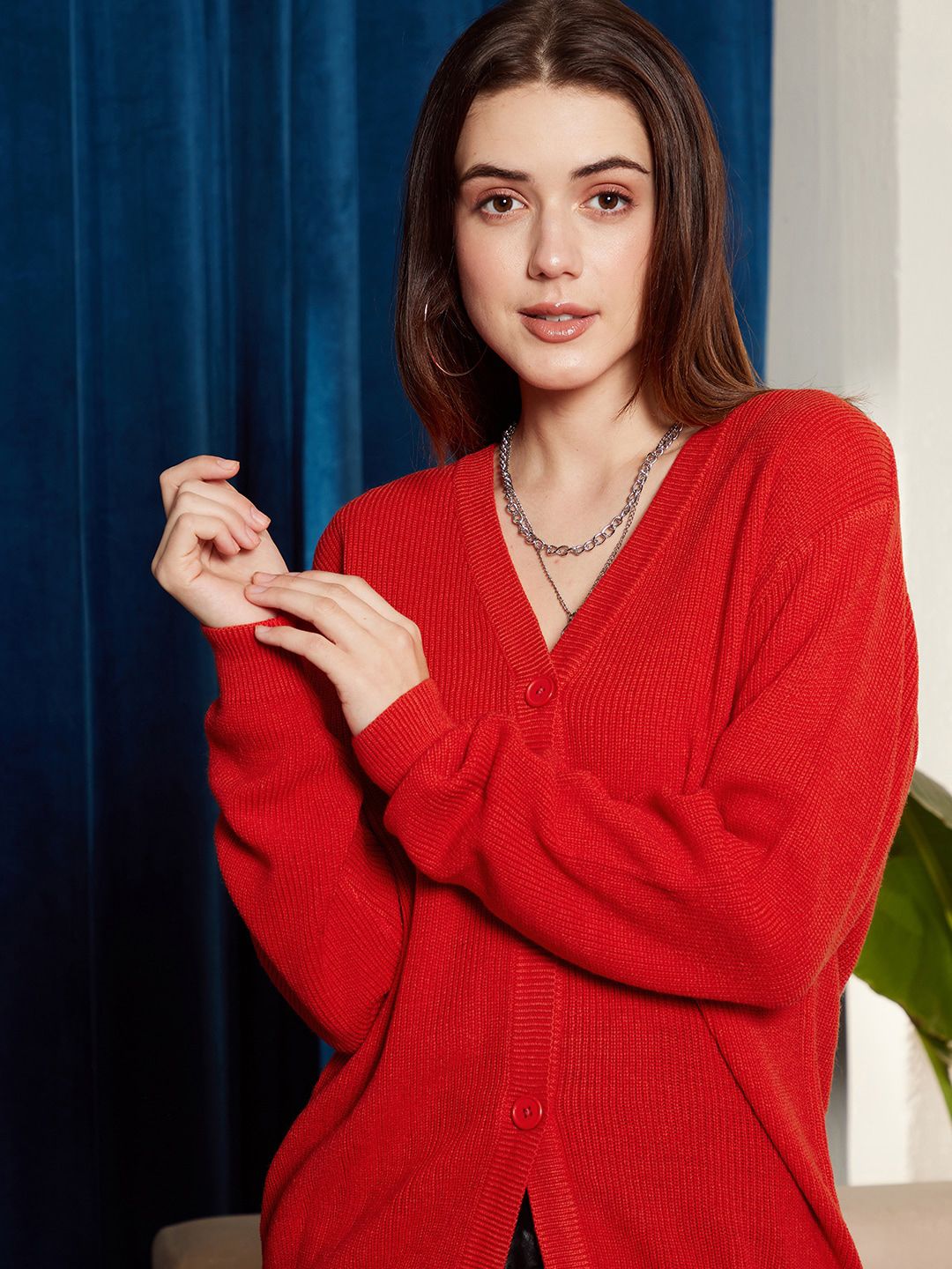 Berrylush Ribbed Acrylic Cardigan Sweater