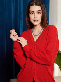 Berrylush Ribbed Acrylic Cardigan Sweater