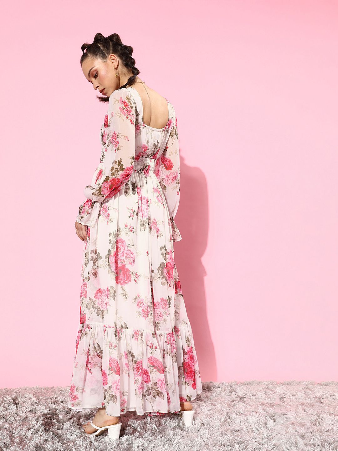 QUIERO Women Classic White Floral Bustier Dress
