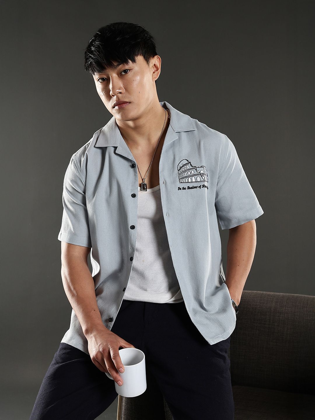 Eszett Heritage Oversized Cuban Collar Cotton Shirt
