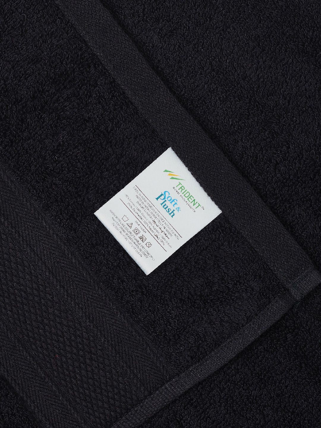 MYTRIDENT Black Set Of 12 500 GSM Solid Face Towels