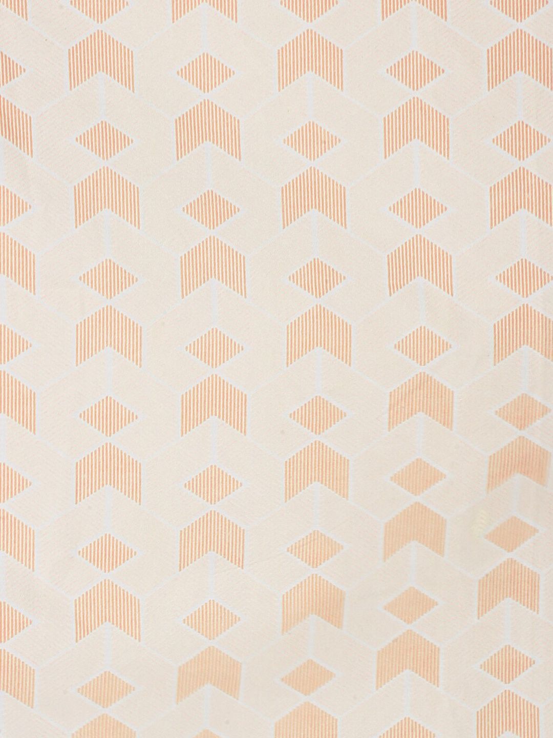KLOTTHE Orange & White Geometric Printed 300 TC Single Bedsheet With Pillow Cover