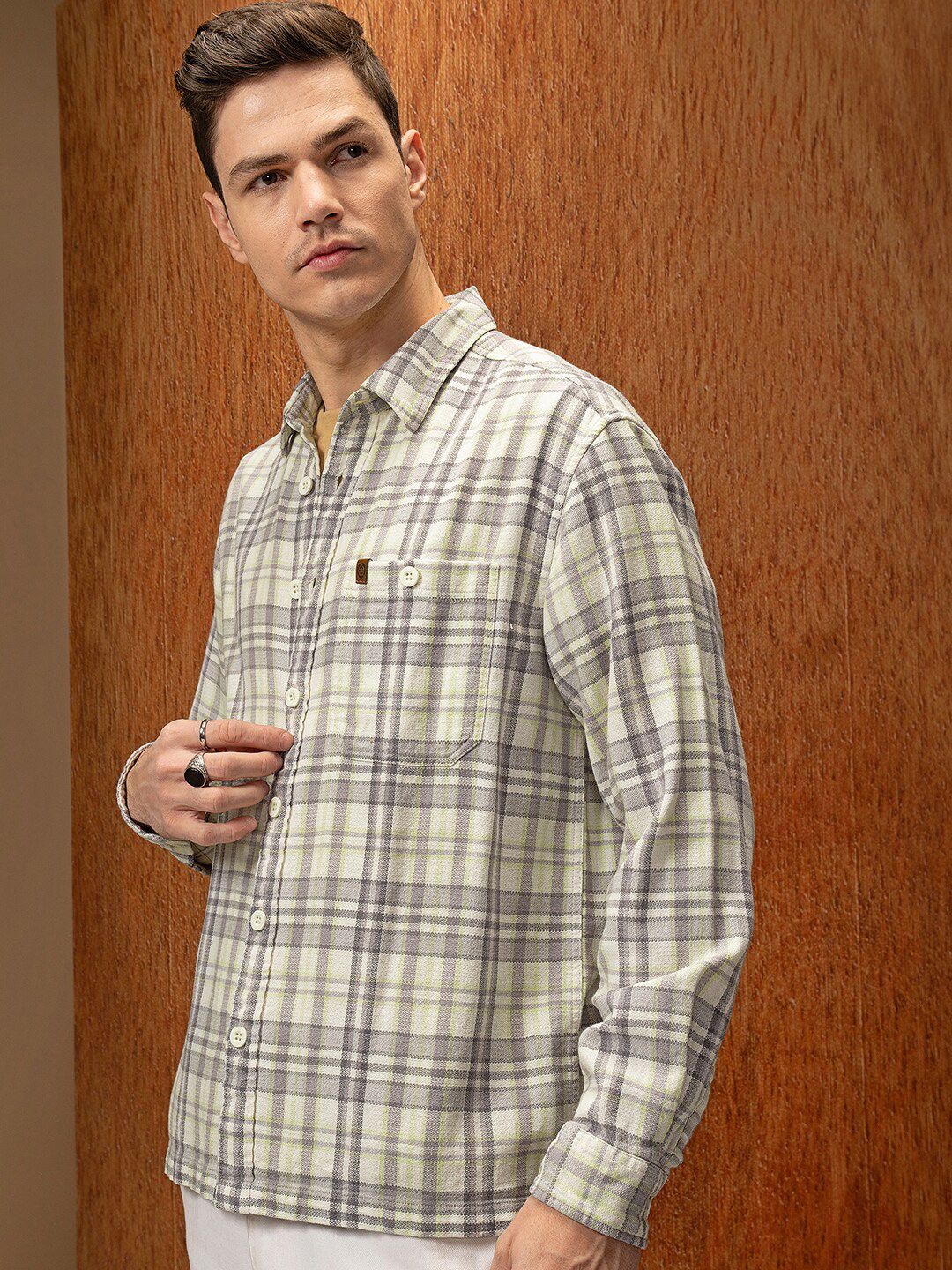 LOCOMOTIVE Oversized Dobby Textured Utility Pocket Overshirt