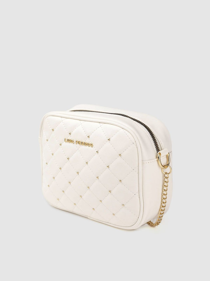 Lino Perros Women White Quilted Sling Bag