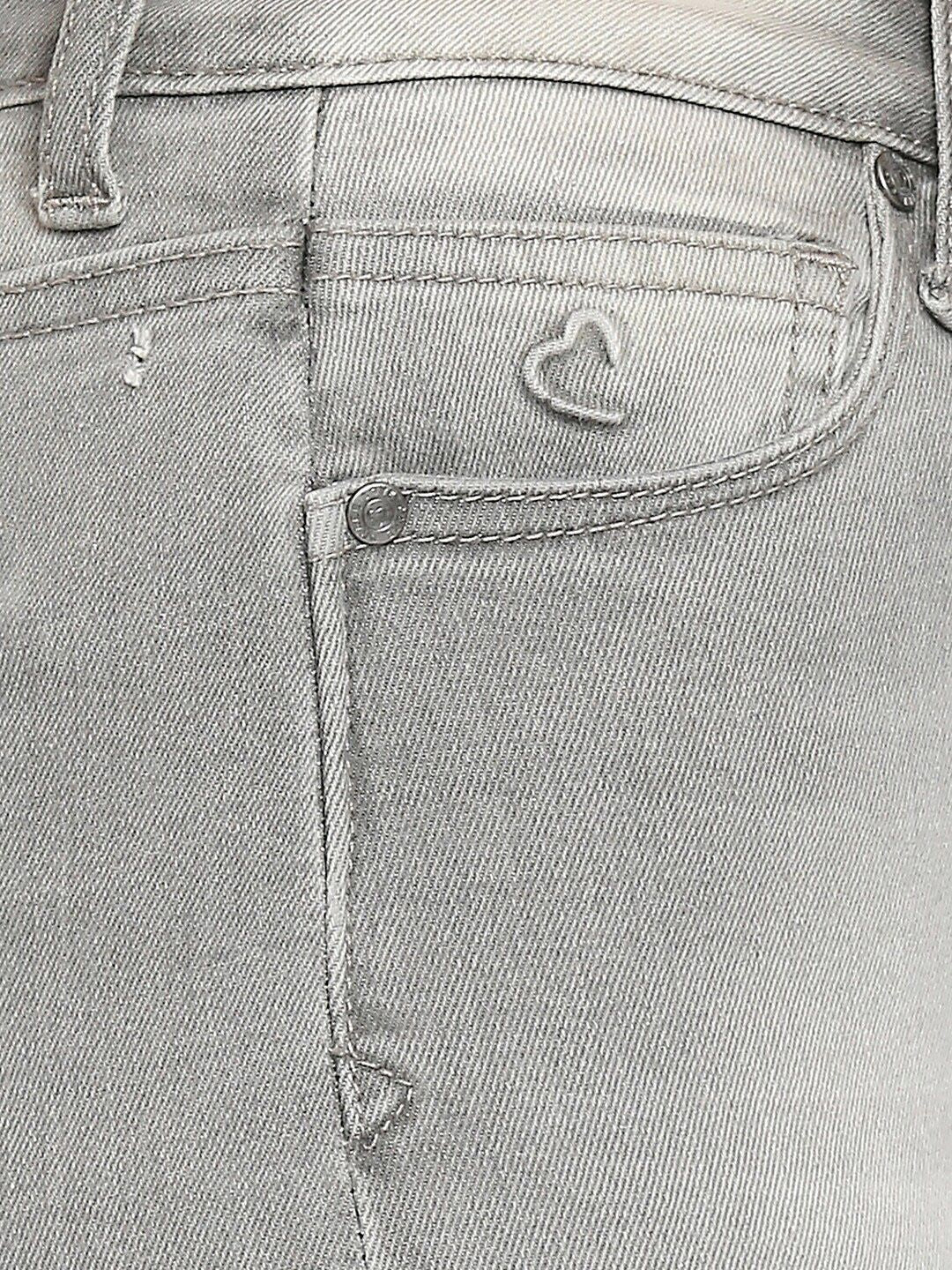 Being Human Women Grey Straight Fit High-Rise Heavy Fade Cotton Jeans