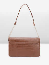 Lino Perros Croc Textured Structured Shoulder Bag