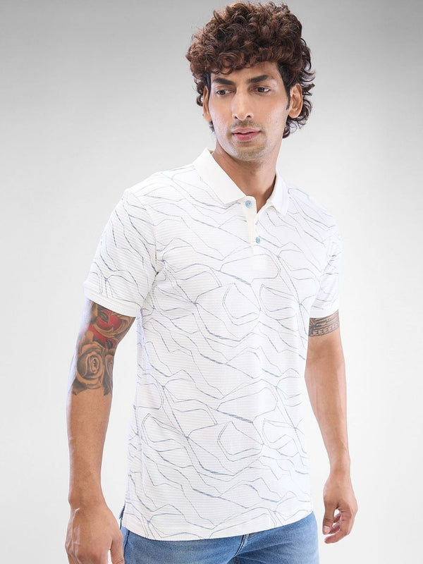 T-Shirt Slim Lelaki Bercetak Polo Slim Polo yang Dicetak