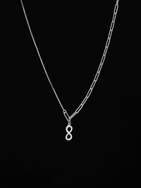 PRIONI 925 Sterling Silver Rhodium-Plated CZ-Studded Classic Necklace