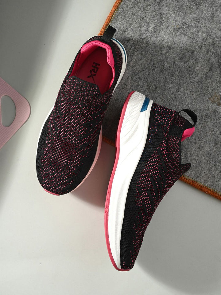 HRX by Hrithik Roshan Women Black & Fuchsia Slip-On Walking  Shoes