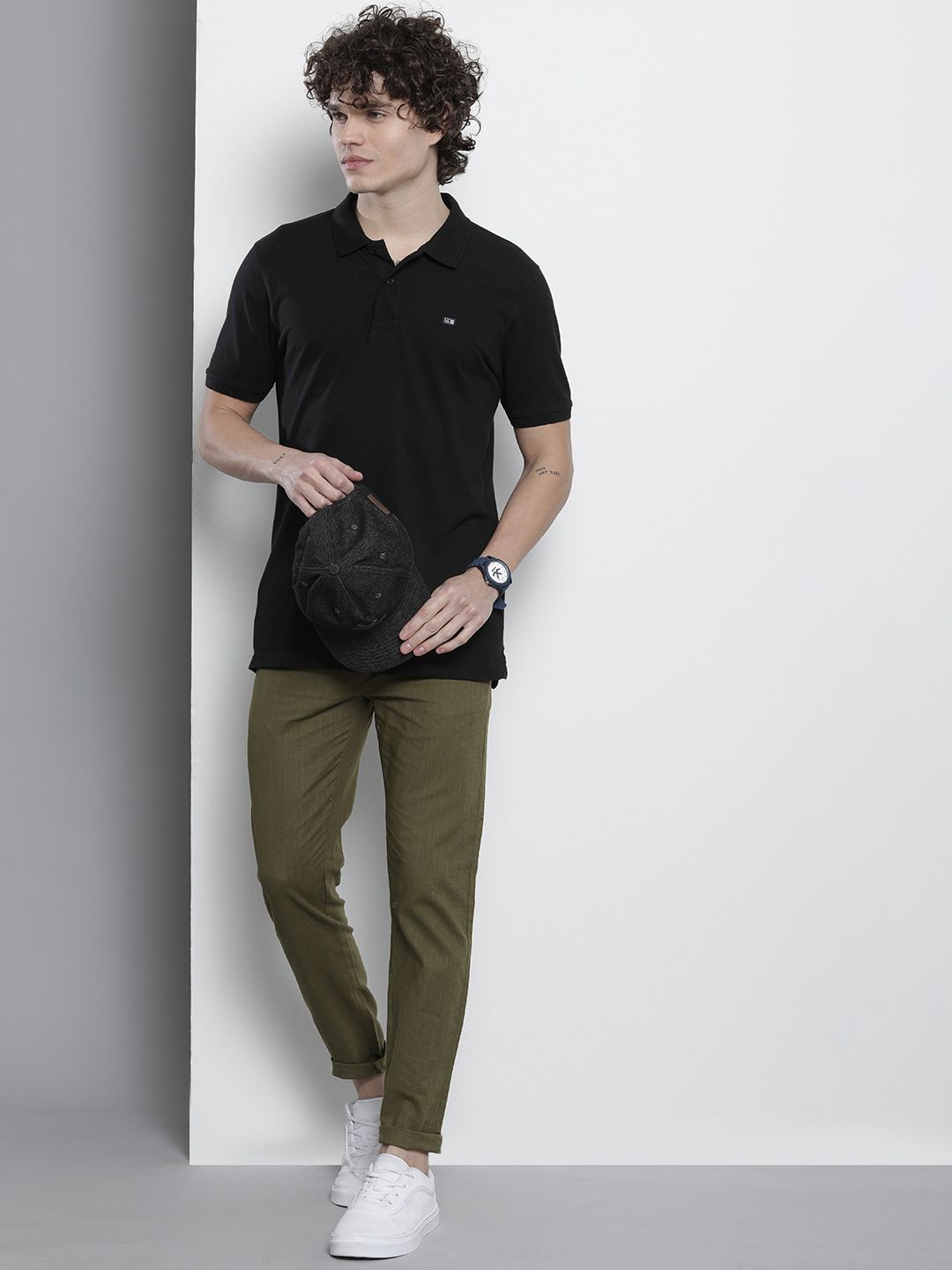 The Indian Garage Co Men Slim Fit Pure Cotton Trousers