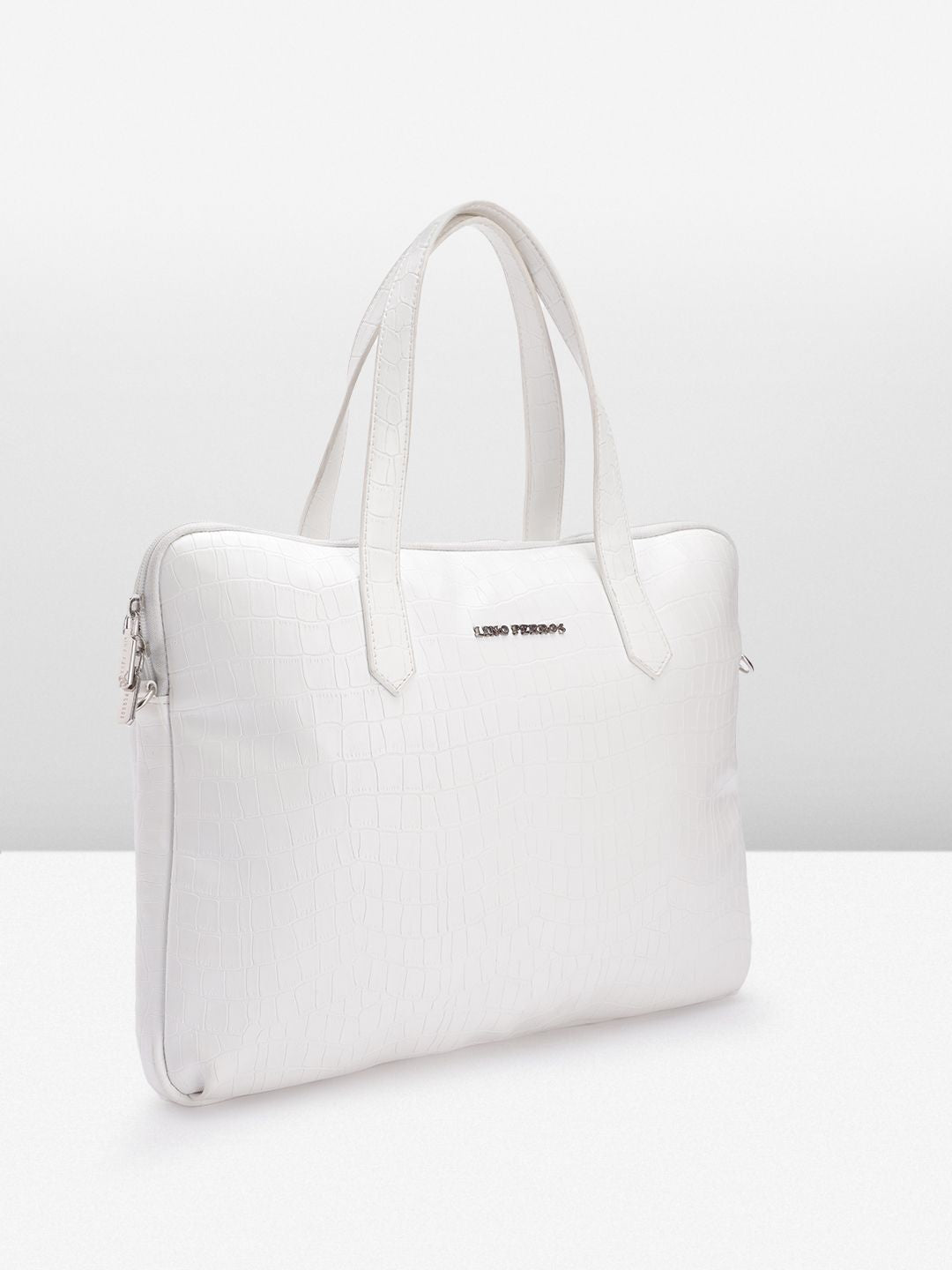 Lino Perros Women Croc Textured Structured Laptop Bag-16 Inches