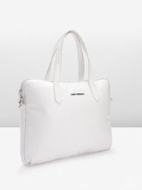 Lino Perros Women Croc Textured Structured Laptop Bag-16 Inches