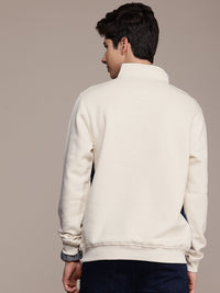 French Connection Colourblocked Mock Collar Sweatshirt