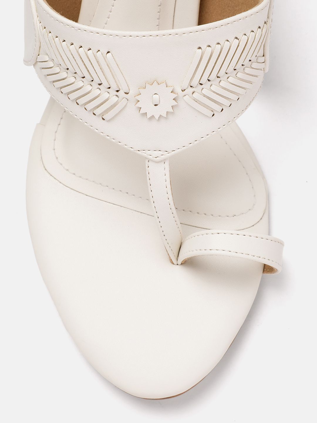 House of Pataudi Ethnic Embellished Open Toe Block Sandals