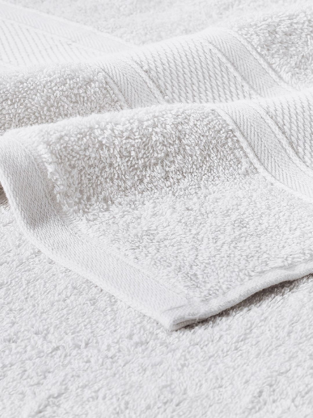 MYTRIDENT Set Of 12 White 500 GSM Pure Cotton Face Towels