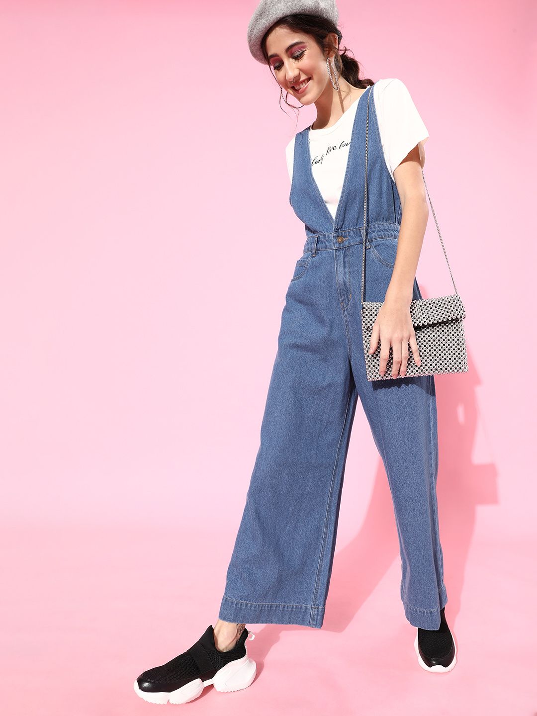SASSAFRAS Women Blue Solid Boiler Jumpsuit