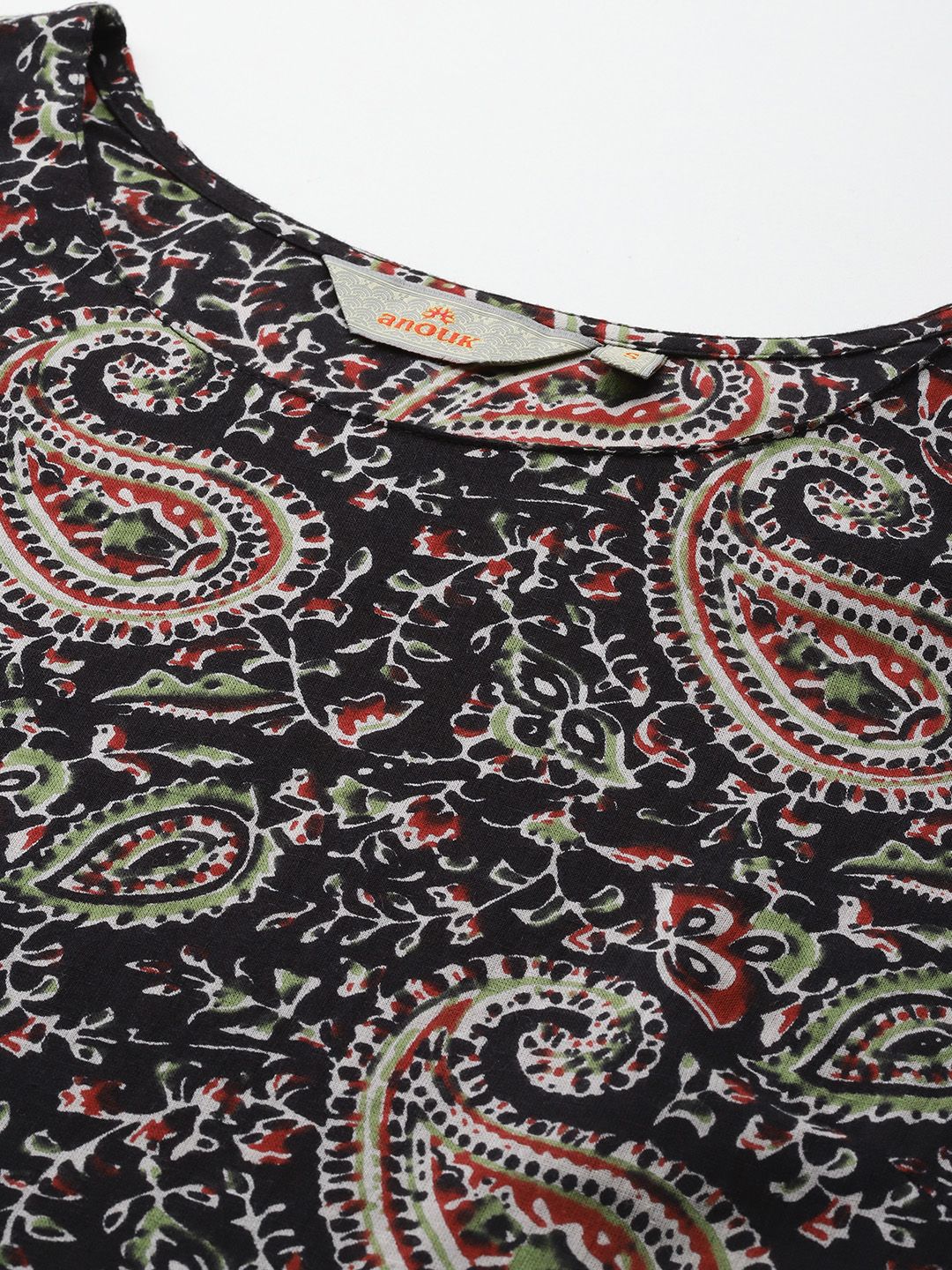 Anouk Paisley Print Pure Cotton Kurta With Trousers & Dupatta
