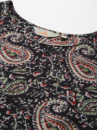 Anouk Paisley Print Pure Cotton Kurta With Trousers & Dupatta