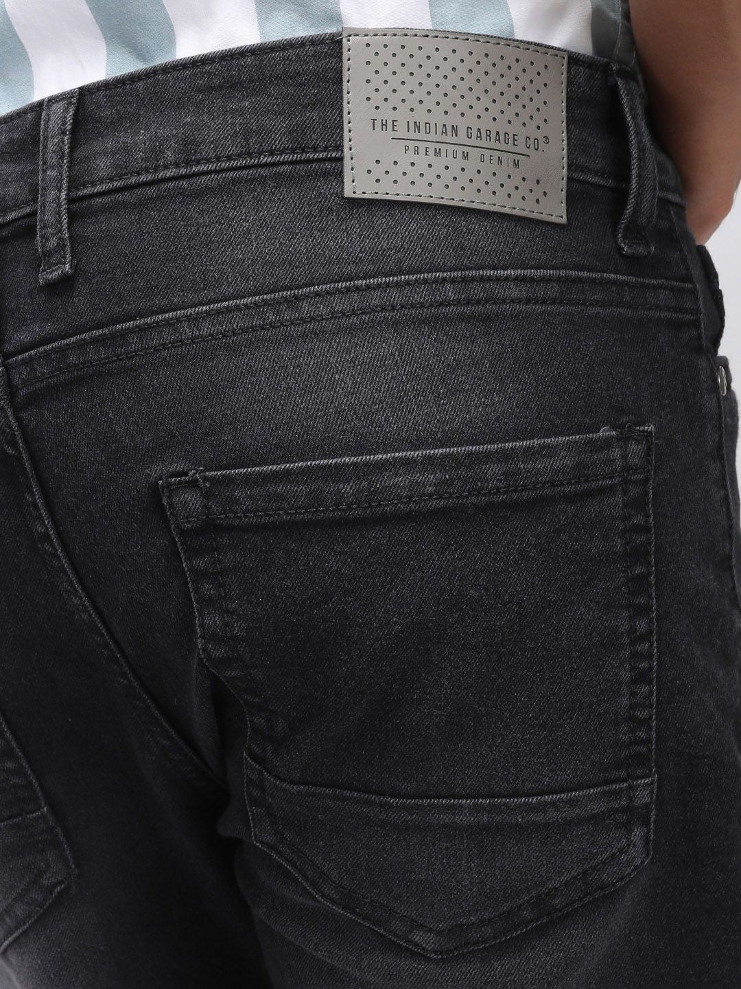 The Indian Garage Co Men Black Slim Fit Mid-Rise Clean Look Jeans