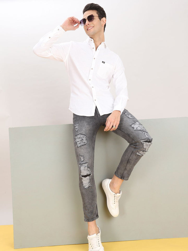 The Indian Garage Co Men White Casual Shirt