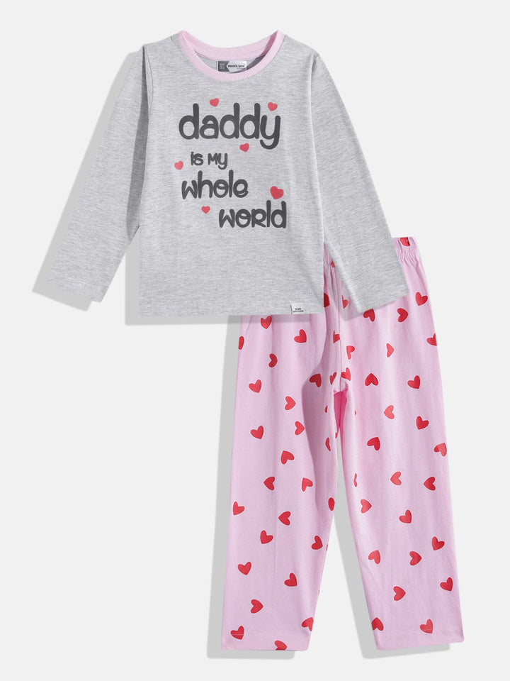 Moms Love Kids Girls Printed Pure Cotton Clothing Set