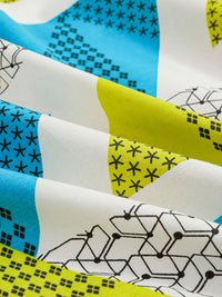 Story@home Ventura Green Geometric 144 TC Cotton Queen Bedsheet With 2 Pillow Covers
