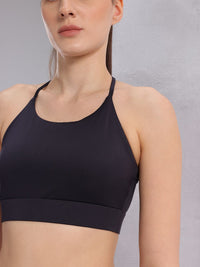 HRX by Hrithik Roshan Styled Back Lightly Padded Rapid-Dry Yoga Bra